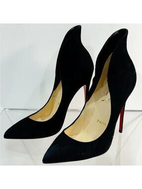 Christian Louboutin - Mea Culpa Black Suede Pumps, Size 36